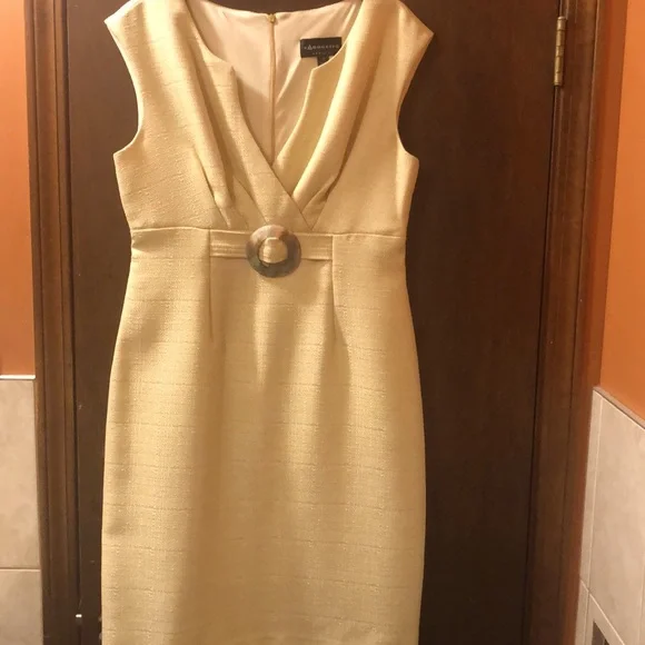 connected apparel gold dress Connected Apparel Womens Sleeveless Gold Dress Size 12